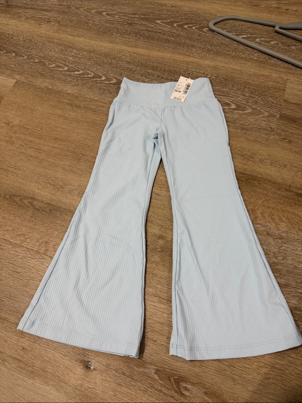 Children’s Place Light Blue Ribbed Flare Kids Pants Size XS 4
